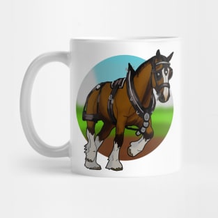 Single Clydesdale in harness Mug